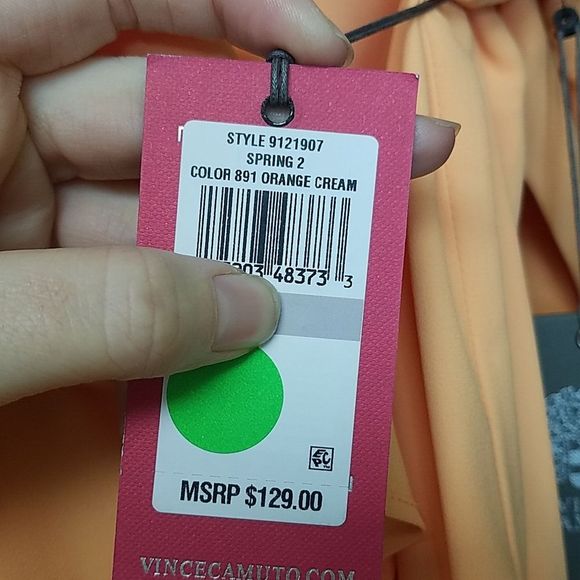 Vince Camuto Orange Cream Ruffle Long Sleeve Sheath Dress - Picture 8 of 9